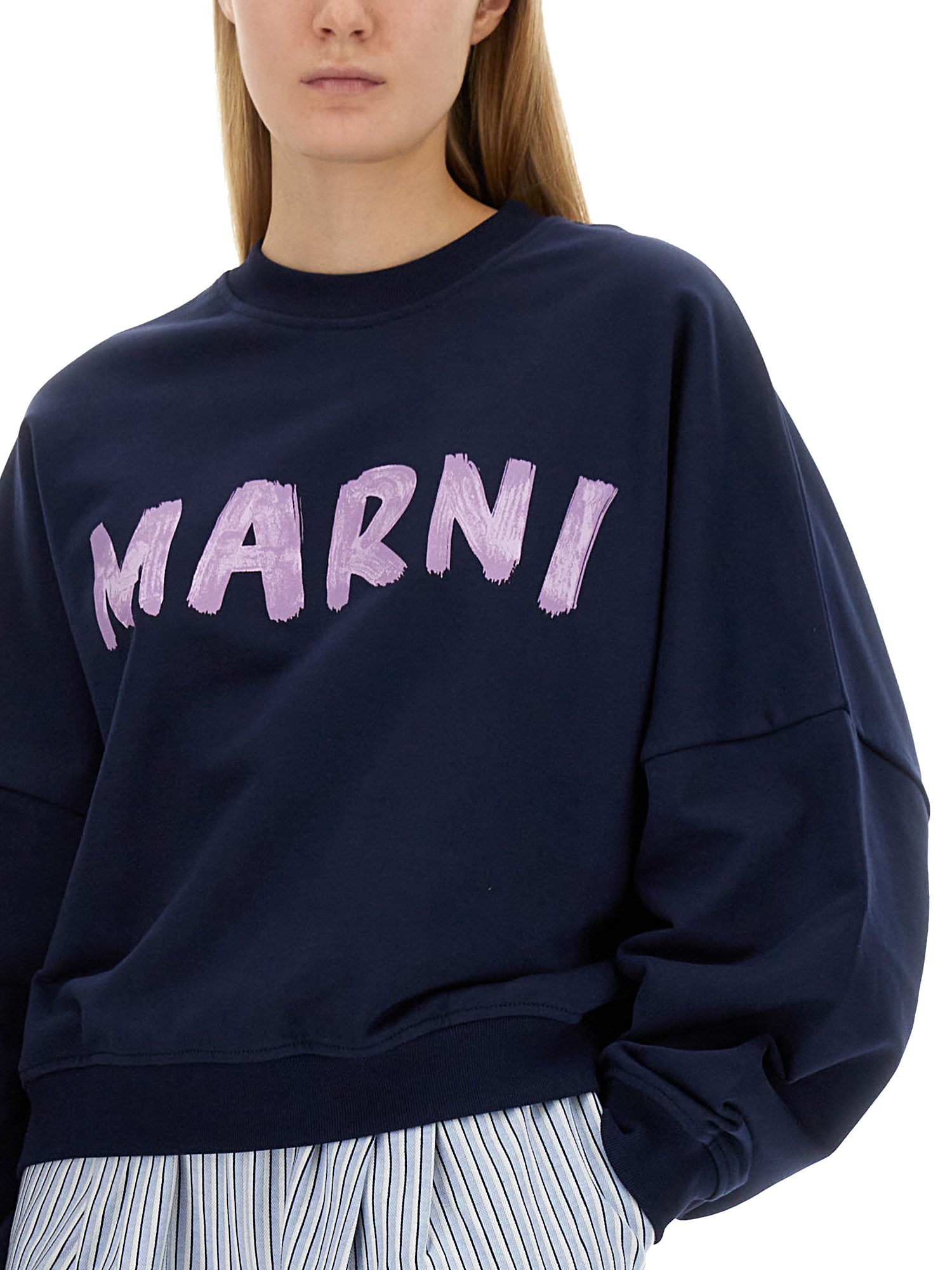 MARNI    COTTON SWEATSHIRT WITH LOGO