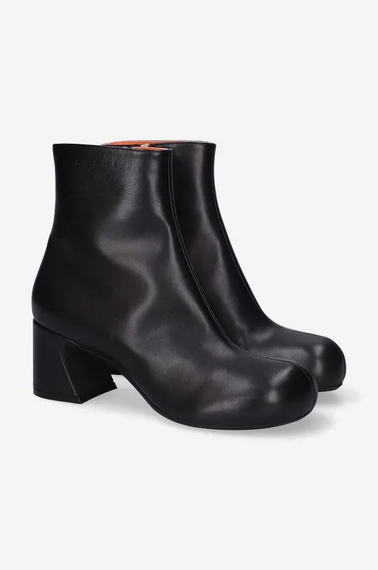 Marni leather ankle boots women's black color