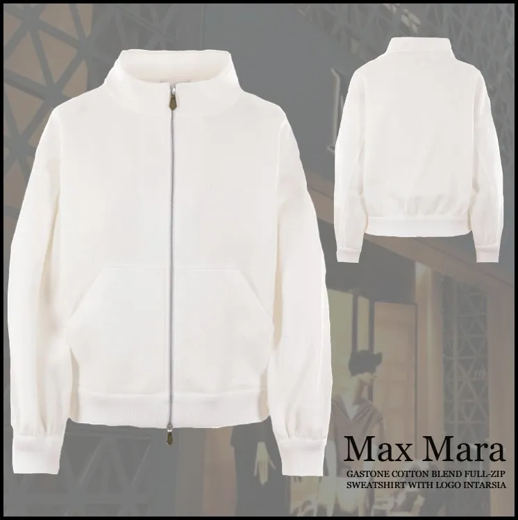 MaxMara  |Long Sleeves Plain Logo Hoodies & Sweatshirts