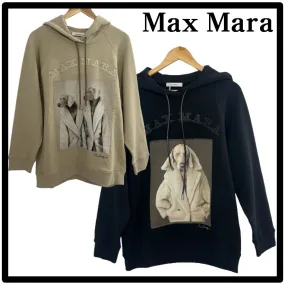 MaxMara  |Unisex Street Style Logo Hoodies & Sweatshirts