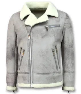 Men Lammy Coats Short Grey