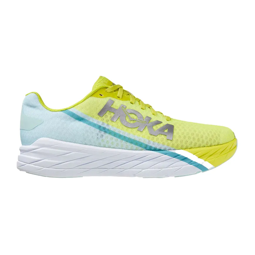 Men's Hoka One One Rocket X, Blue Glass/Evening Primrose, 11 D Medium