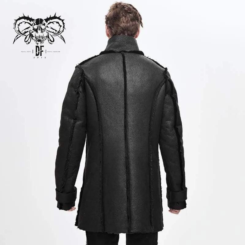 Men's Punk Stand Collar Ropes Winter Coats