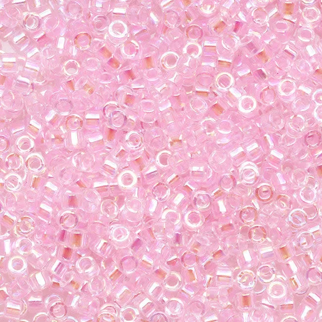 Miyuki Delica Seed Beads, 11/0 Size, #071 Lined Pink AB (7.2 Gram Tube)