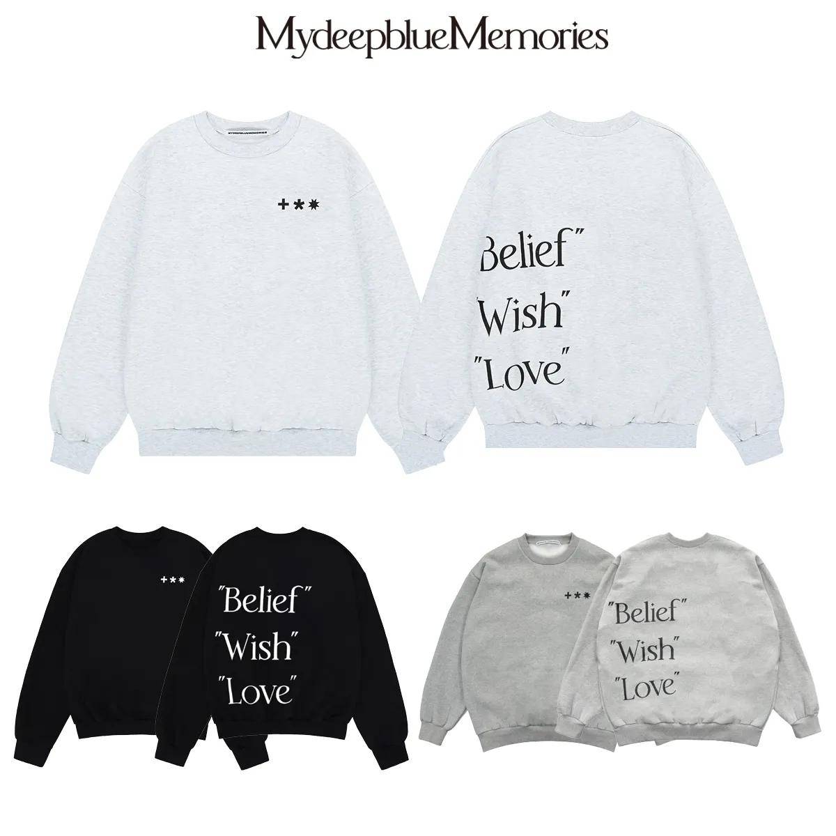 MY DEEP BLUE MEMORIES  |Unisex U-Neck Long Sleeves Hoodies & Sweatshirts