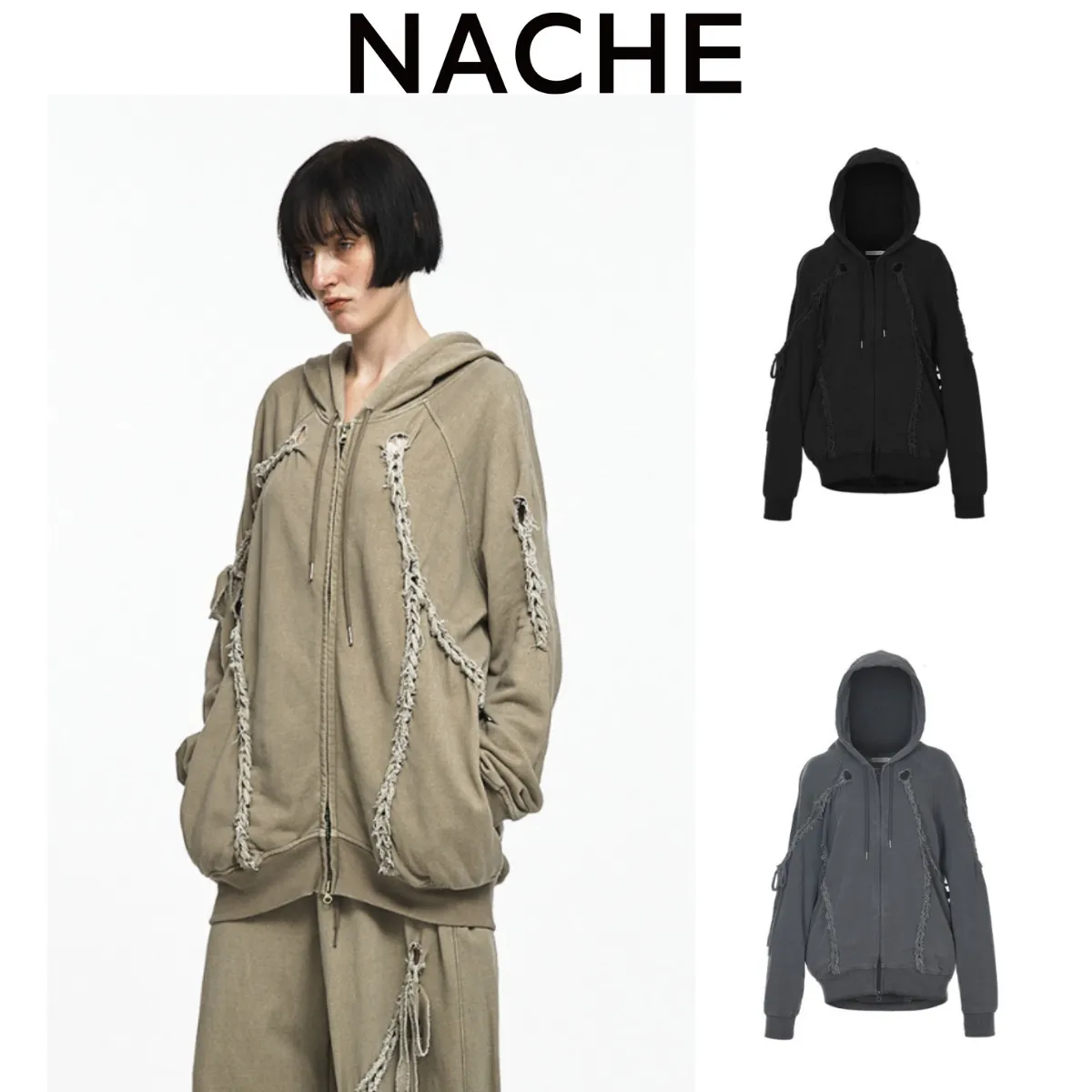 NACHE  |Unisex Street Style Logo Hoodies & Sweatshirts