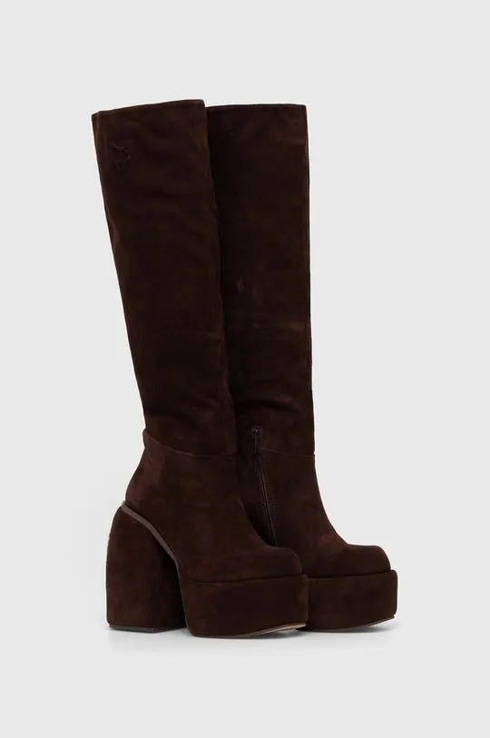 Naked Wolfe suede boots women's brown color Space Cow Suede Brown