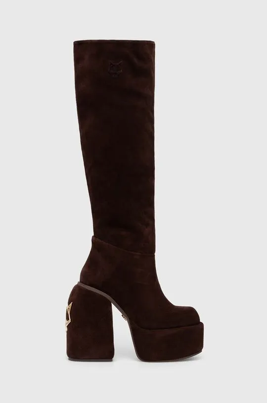 Naked Wolfe suede boots women's brown color Space Cow Suede Brown