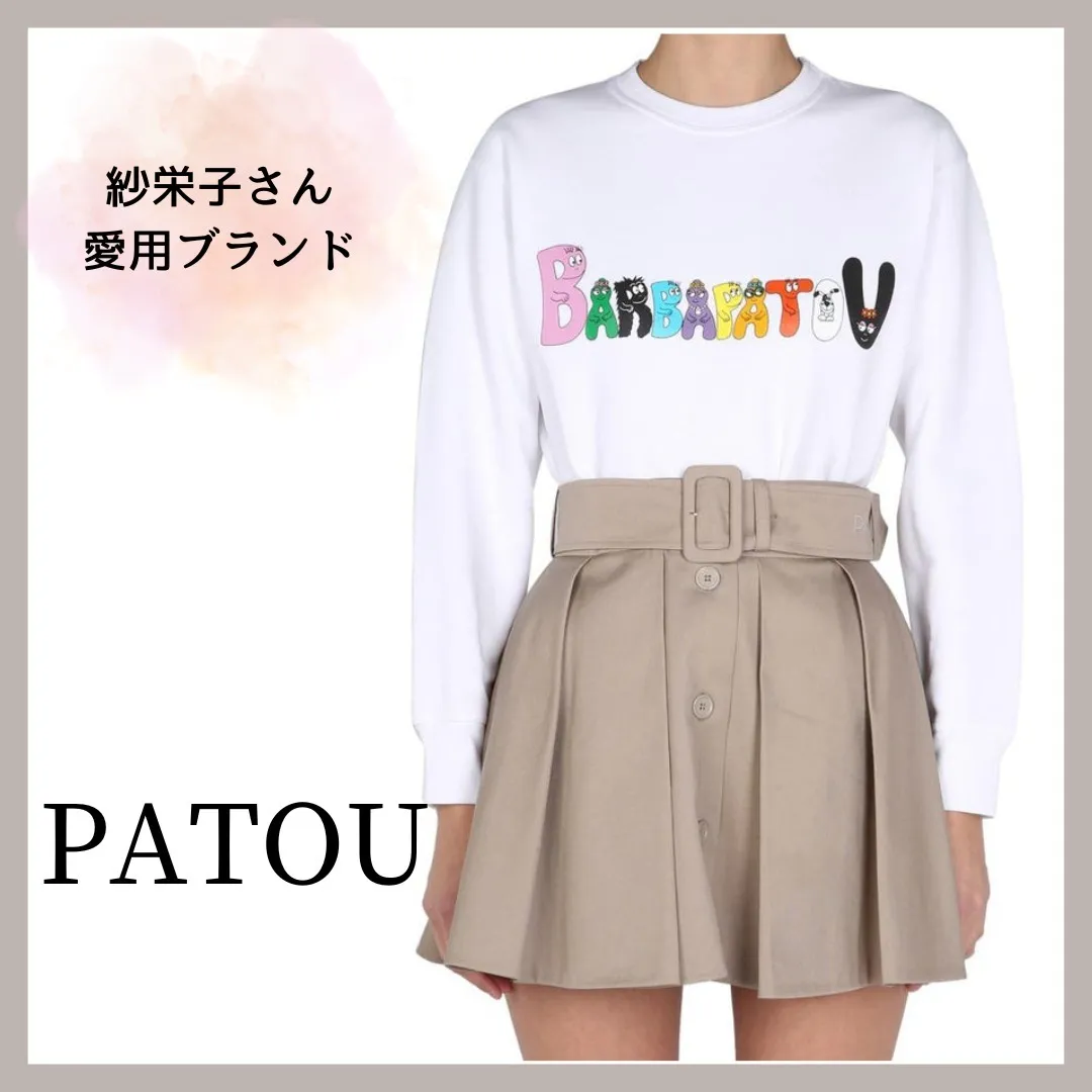 PATOU  |Crew Neck Long Sleeves Plain Cotton Logo