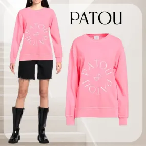 PATOU  |Crew Neck Long Sleeves Plain Logo Hoodies & Sweatshirts