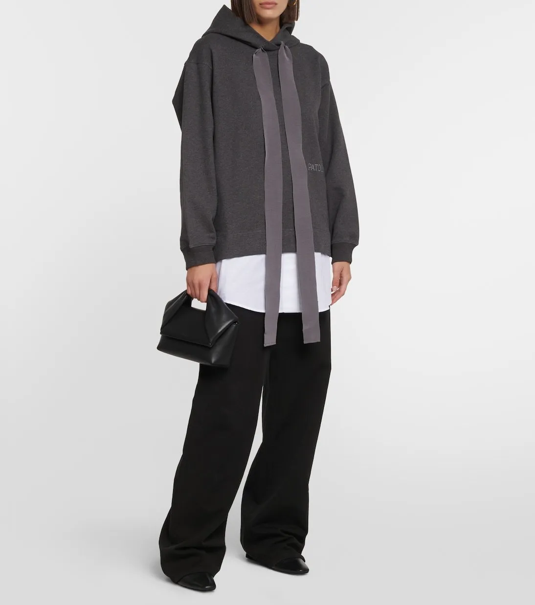 PATOU  |Long Sleeves Plain Cotton Oversized Logo