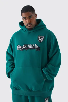 Plus Worldwide Football Oversized Hoodie | boohooMAN UK