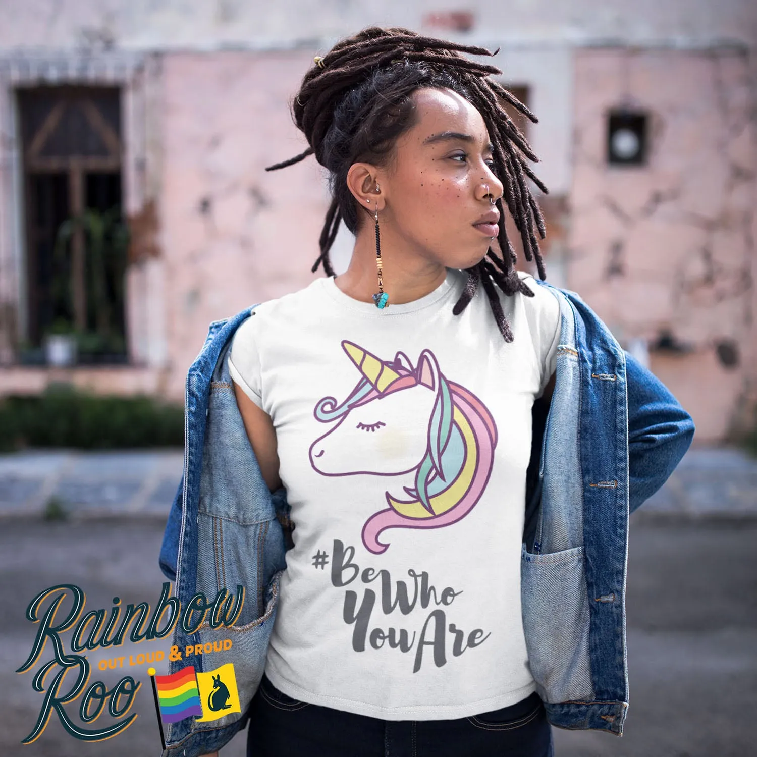 Rainbow Unicorn Be Who You Are T-Shirt Unisex (LG002)