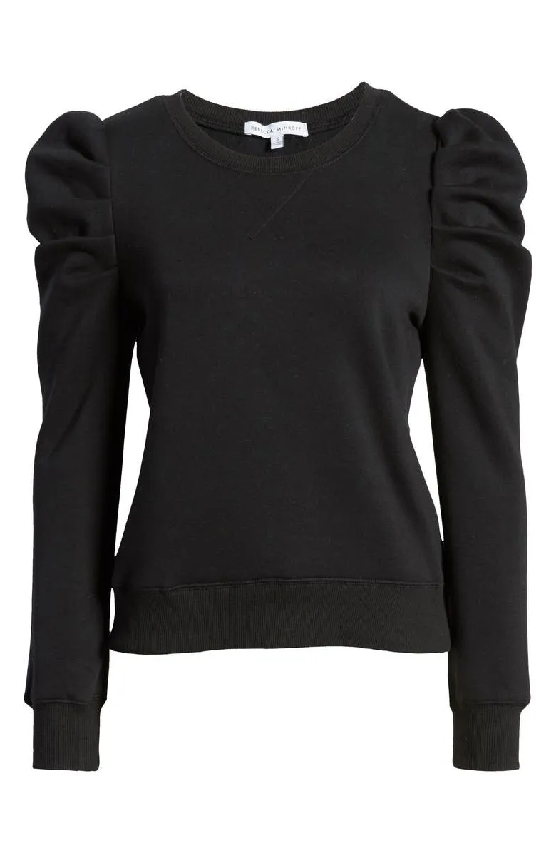 Rebecca Minkoff  |Crew Neck Long Sleeves Plain Cotton Puff Sleeves