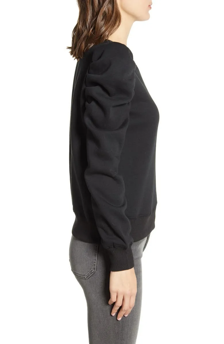 Rebecca Minkoff  |Crew Neck Long Sleeves Plain Cotton Puff Sleeves