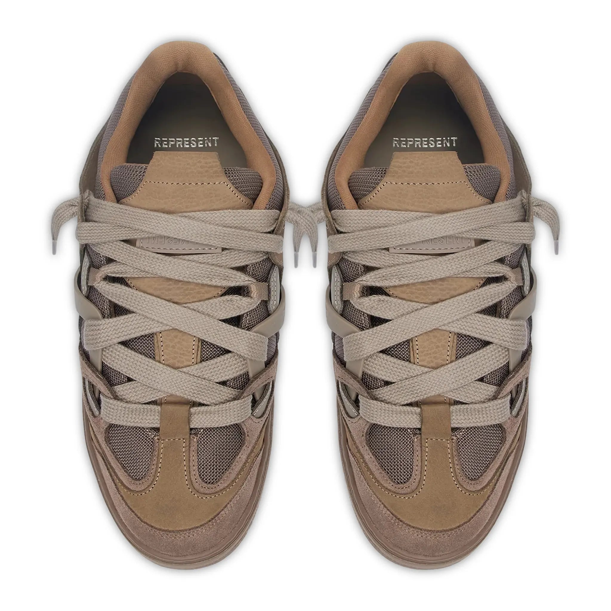 Represent Bully Panelled Canvas Washed Taupe Sneakers