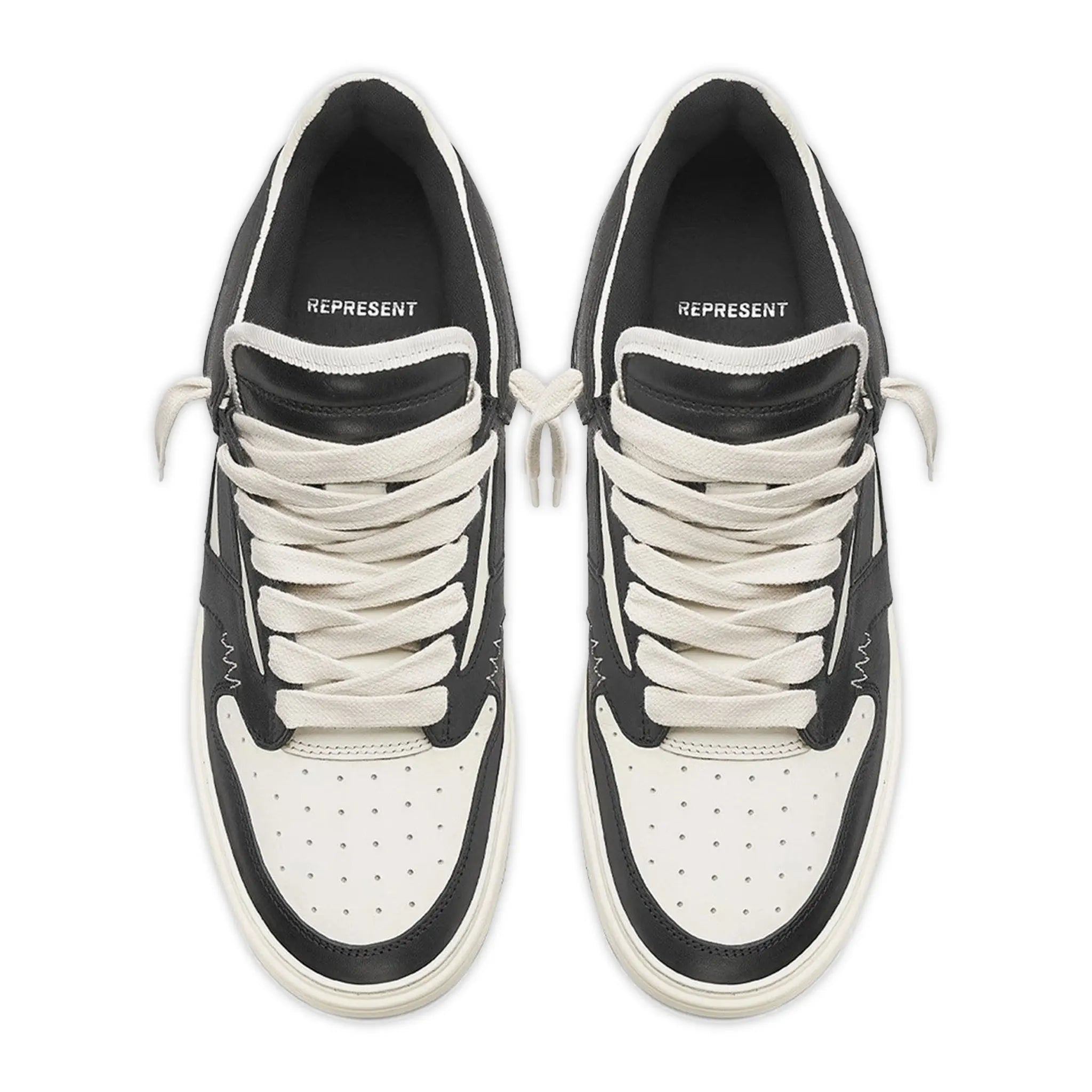 Represent Reptor Low Black Vintage White Sneakers