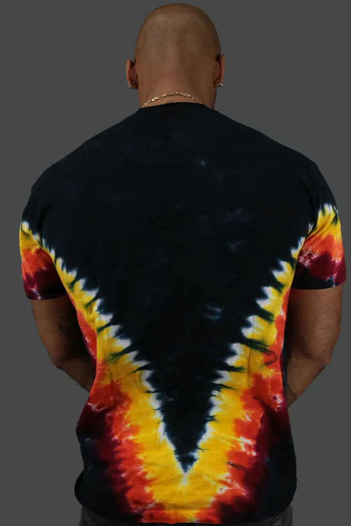 Retro AC/DC Angus Lighting Tie Dye TShirt | Black