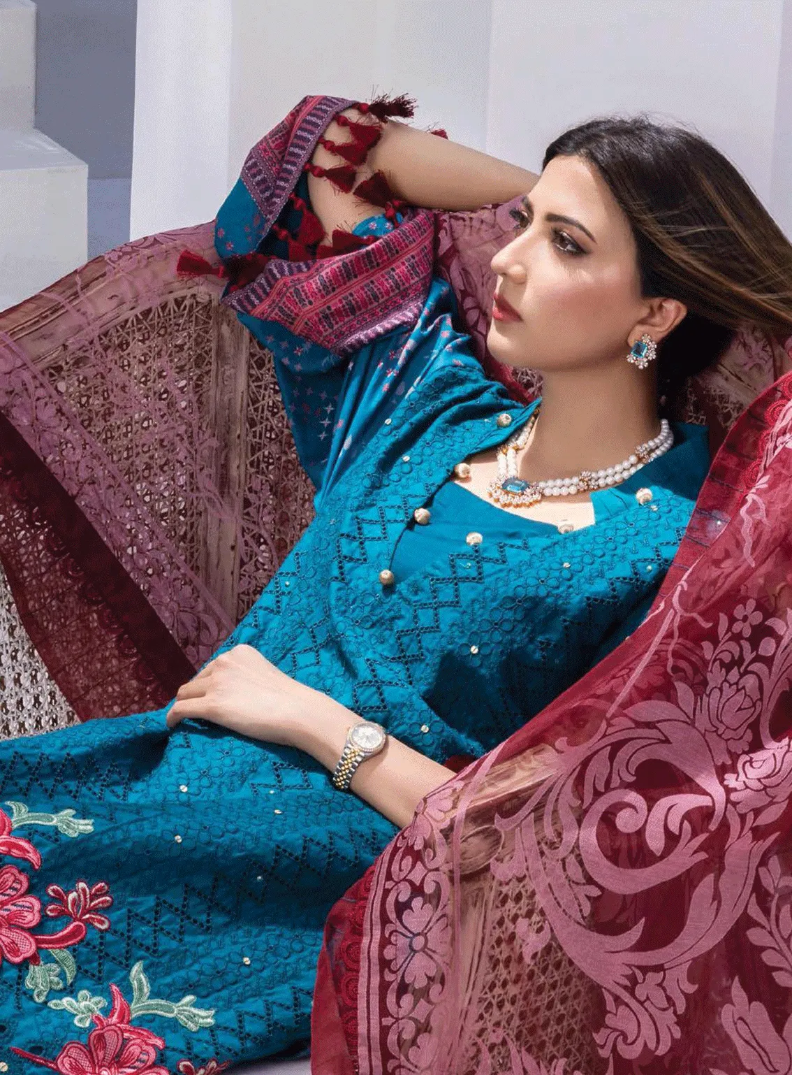 Rungkari By Mahiymaan Embroidered Lawn Unstitched 3 Piece Suit - AZ23RM A02