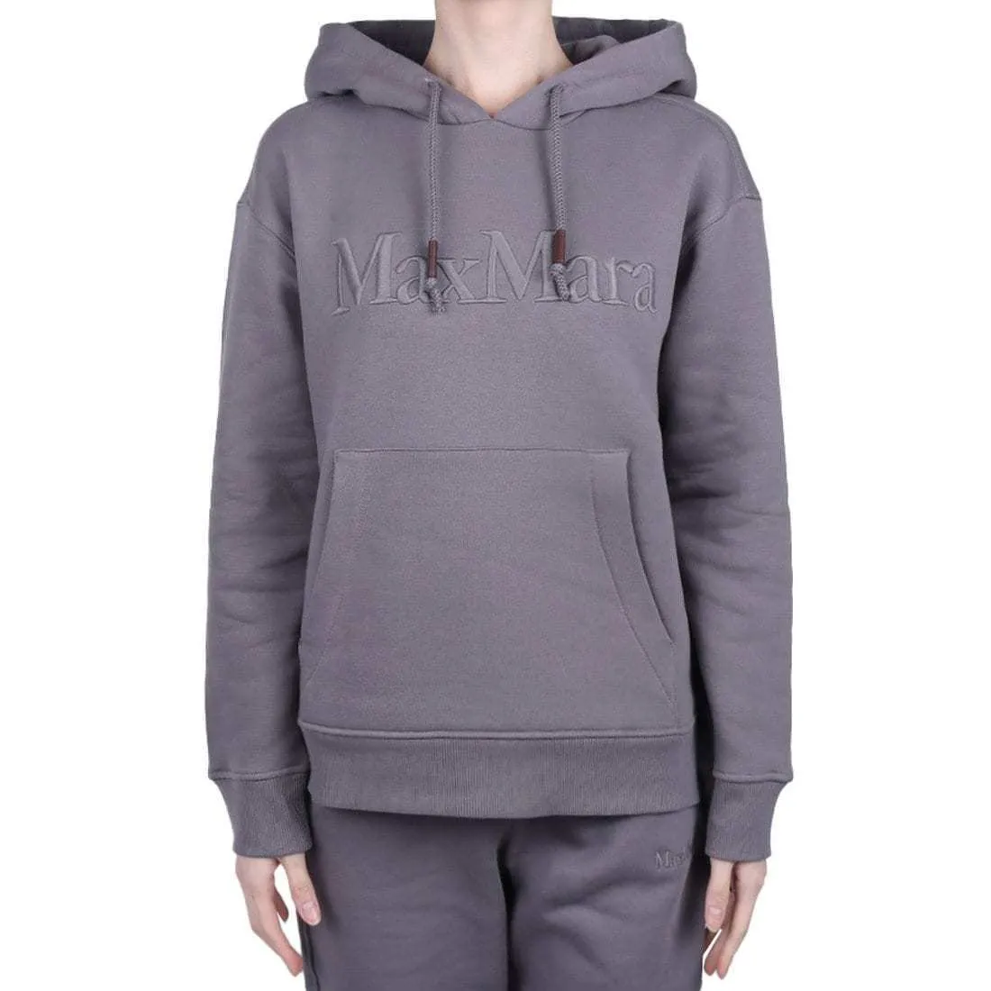 S Max Mara  |Long Sleeves Plain Cotton Logo Hoodies & Sweatshirts