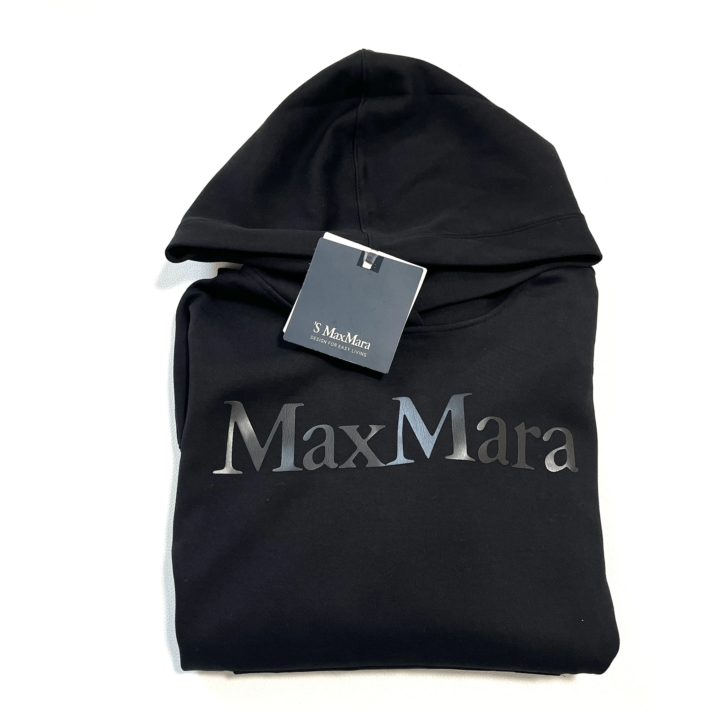 S Max Mara  |Long Sleeves Plain Logo Hoodies & Sweatshirts