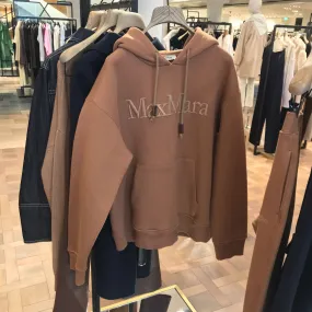 S Max Mara  |Plain Cotton Logo Hoodies & Sweatshirts