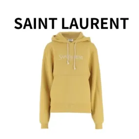 Saint Laurent  |Long Sleeves Cotton Logo Hoodies & Sweatshirts