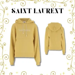 Saint Laurent  |Sweat Long Sleeves Cotton Logo Hoodies & Sweatshirts