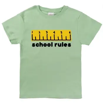 School Rules Organic Cotton Toddler Shirt / Green