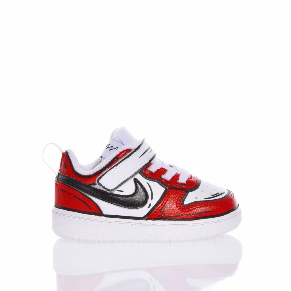 Sneakers Customizzate Bianco Nero Rosso