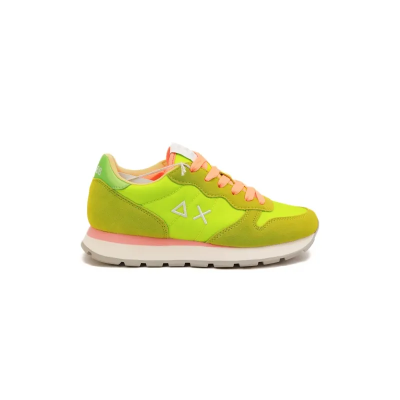 SNEAKERS DONNA IN PELLE E TESSUTO, VERDE