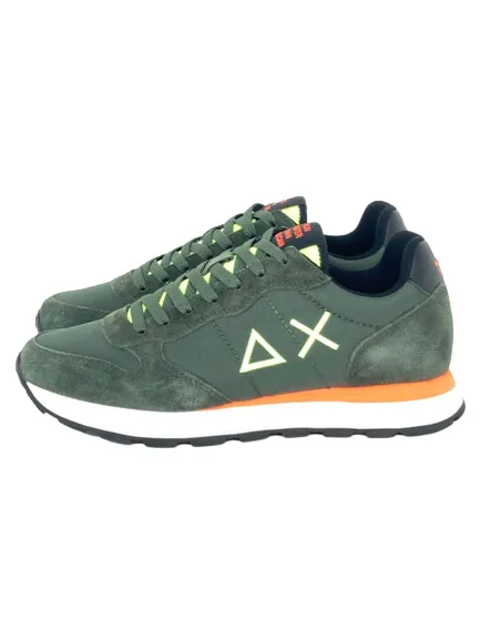 SNEAKERS UOMO VERDE MILITARE Z43102 TOM FLUO NYLON