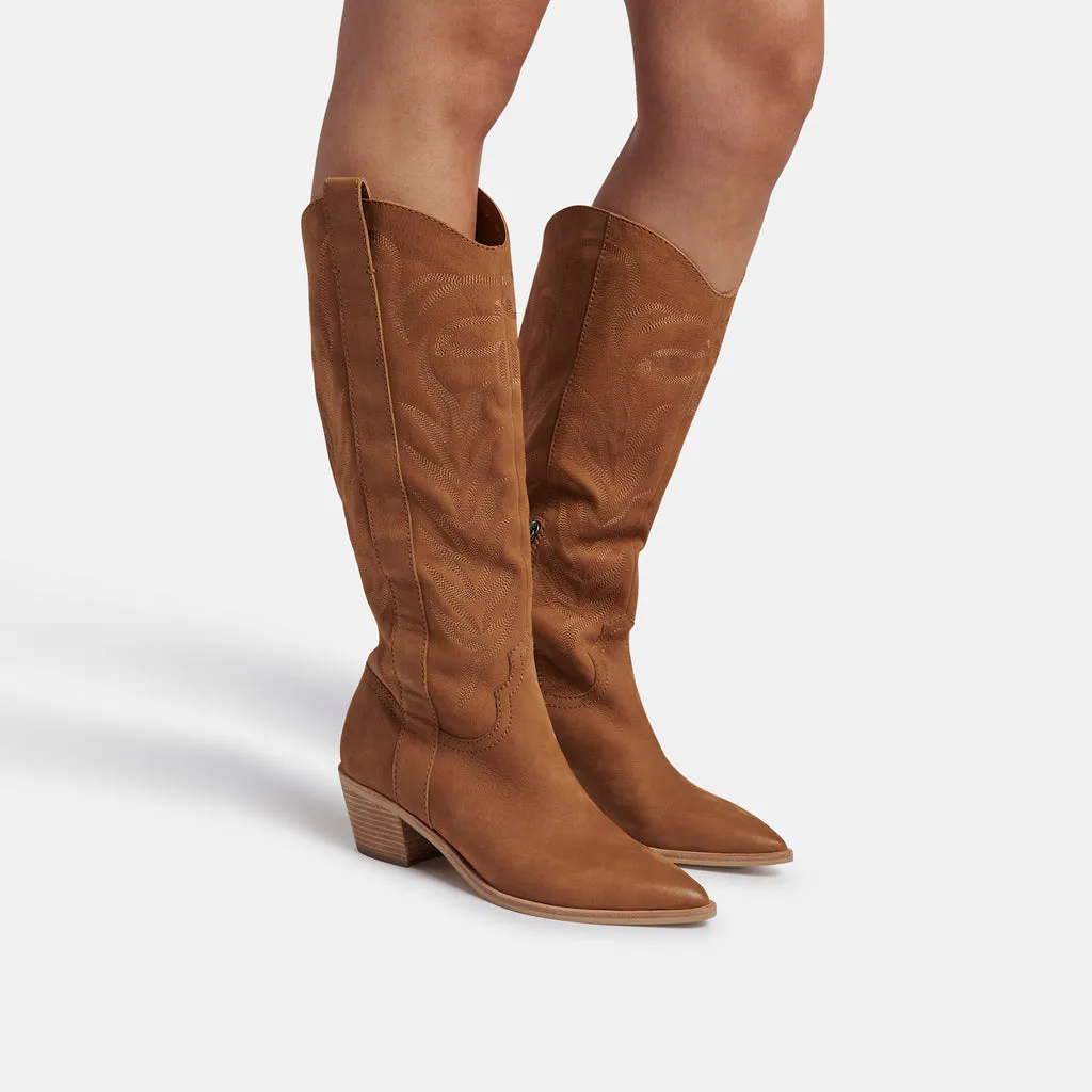 SOLEI Boots Whiskey Nubuck | Whiskey Nubuck Cowboy Boots– Dolce Vita 4790895181890