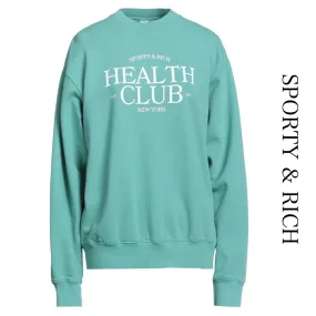 Sporty & Rich  |Crew Neck Sweat Long Sleeves Cotton Logo