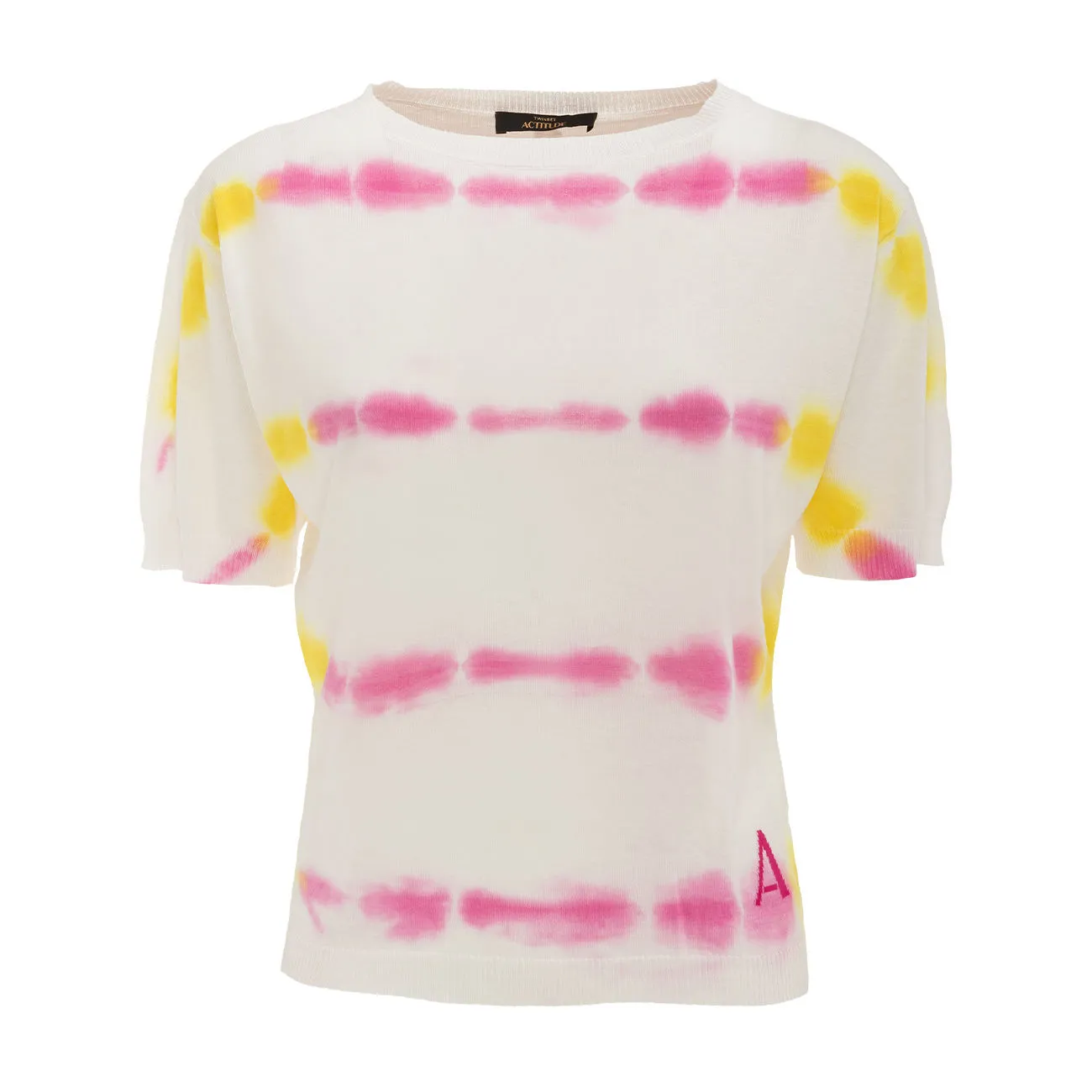 T-SHIRT TIE-DYE LOGO ACTITUDE Donna Multi Off White