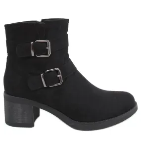 Teoo Black wide heel boots