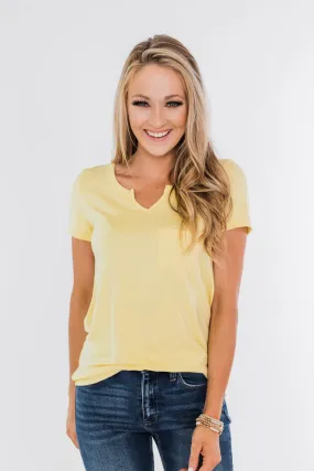 This is Me Notch Pocket Top- Yellow