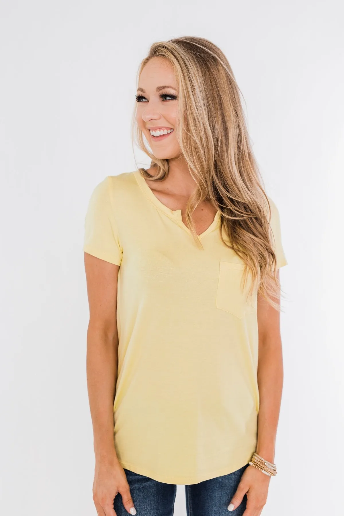 This is Me Notch Pocket Top- Yellow