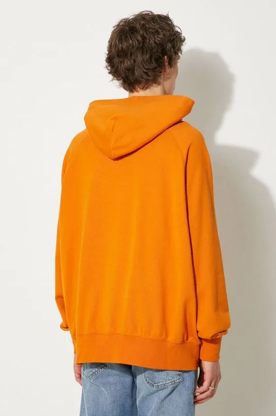 Vans cotton sweatshirt Premium Classics LX Hoodie Fleece men's orange color hooded smooth VN000GZ152K1