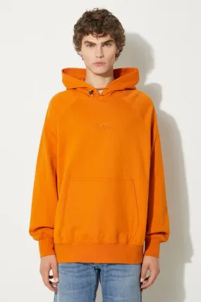 Vans cotton sweatshirt Premium Classics LX Hoodie Fleece men's orange color hooded smooth VN000GZ152K1