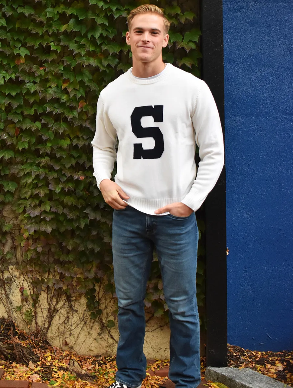 Varsity S Sweater | Ivory