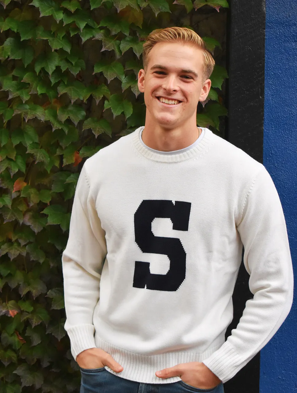 Varsity S Sweater | Ivory