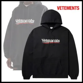 VETEMENTS  |Unisex Street Style Long Sleeves Plain Cotton Logo Hoodies