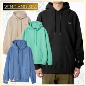 WIND AND SEA  |Unisex Street Style Plain Cotton Logo Hoodies