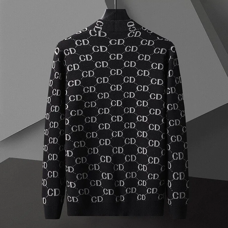 Xituodai  2022 Fall Casual Sweater Letter Print Sweater Cardigan Men's Designer Brand Fashion Pocket Knit Cardigan Sweater Jacke