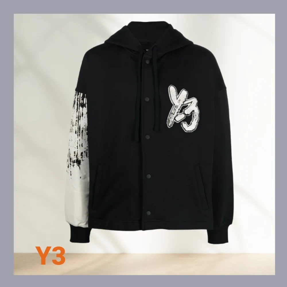 Y-3  |Unisex Long Sleeves Plain Cotton Logo Designers Hoodies