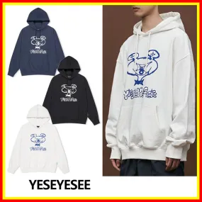 YESEYESEE  |Street Style Long Sleeves Logo Hoodies