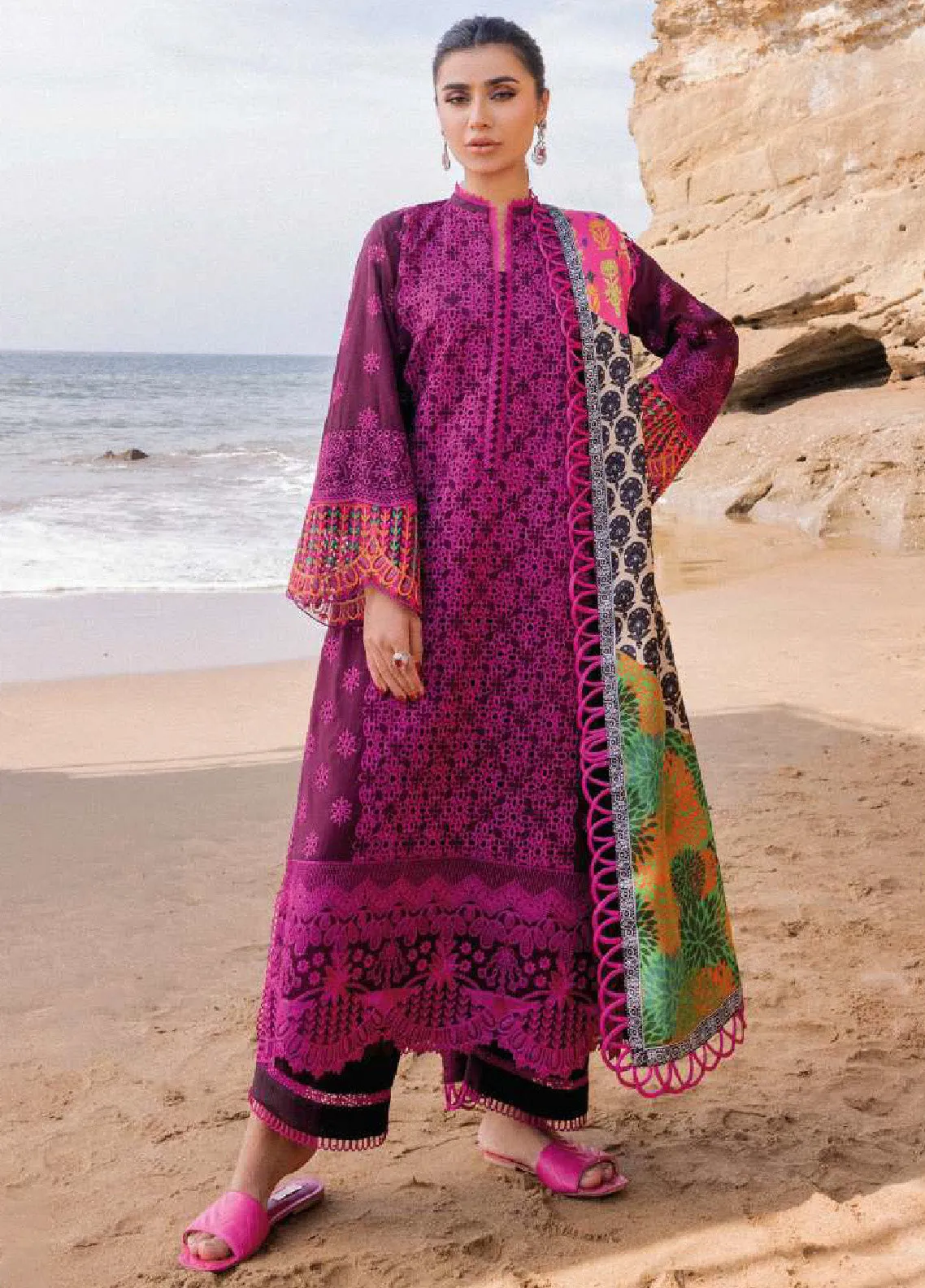 Zainab Chottani Embroidered Lawn Unstitched 3 Piece Suit - ZC24CL 4B NAYSA