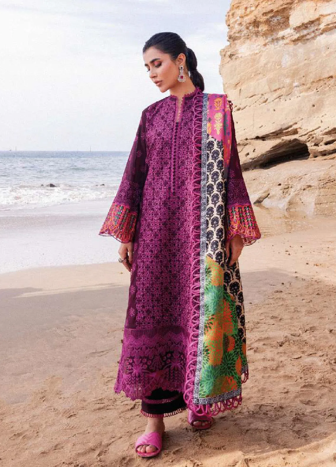 Zainab Chottani Embroidered Lawn Unstitched 3 Piece Suit - ZC24CL 4B NAYSA