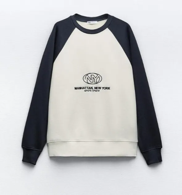 ZARA  |Long Sleeves Plain Cotton Logo Hoodies & Sweatshirts